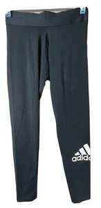 Womens Ladies Adidas Leggings Bottoms Pants Running Fitness Gym Black Small - Picture 1 of 7