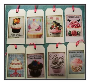 HAPPY BIRTHDAY HÄNGEETIKETTEN - CUPCAKES, SCHOKOLADE UND MEHR - ACHT MIT BAND - Bild 1 von 4