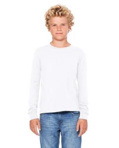 Bella + Canvas 3501Y Youth Jersey Long-Sleeve T-Shirt - Picture 1 of 7