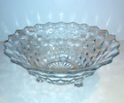 Vintage 60's Fostoria American Crystal 3 Toed Footed Bowl Cubist