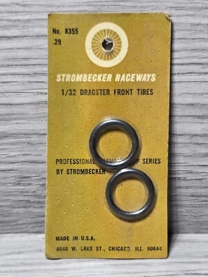 Vintage NOS Strombecker 1/32 Dragster Front Tires 8355 Slot Car Made In USA Foto 1 de 3