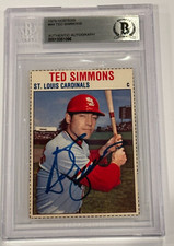 TED SIMMONS Signed 1979 HOSTESS Card #104 Beckett Authenticated BAS