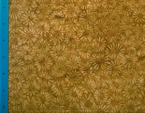Batik Indonesian 100% cotton - "MUSTARD DAISIES" x 2m - Picture 1 of 1