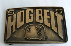 Vintage Messing Gürtelschnalle Schwein Gürtel Schwein Salsbury Lab Charles City IA Farm Schwein - Bild 1 von 4