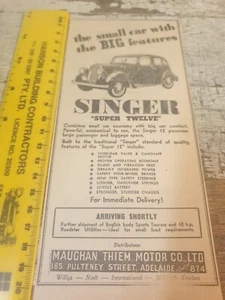 1950 SINGER SUPER TWELVE Australian Sales Advert - Picture 1 of 1