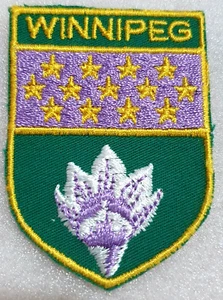 Winnipeg Wildflower and Stars Canada - Vintage Woven Souvenir Cloth Patch Badge - Picture 1 of 1