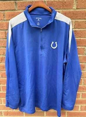 INDIANAPOLIS COLTS ANTIGUA ONFIELD PLAYERS BLUE 1/4 ZIP PULLOVER JACKET XXL 2XL - Image 1 of 4