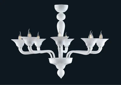 Люстра современного дизайна из муранского стекла ручной работы в Италии 8 ламп - Изображение 1 из 4