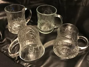 Set 8 tazze in vetro fiori di croco in rilievo trasparente Glcoloc France Canterbury - Foto 1 di 10