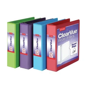 3 Ring Binders, 2 Inch Binder With Round Rings, Holds 475-Sheets, Clear - Picture 1 of 6