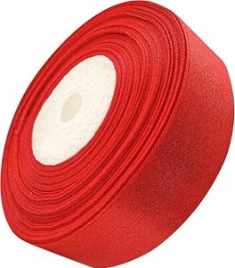 1 inch Red Ribbon Double Face Satin Ribbons 25 Yards for Gift Wrapping Weddin... - Picture 1 of 7
