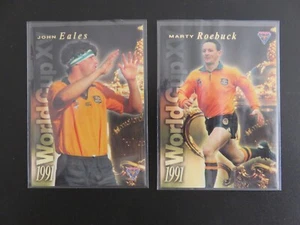 1995 FUTURA RUGBY UNION. WORLD CUP XV #WC5 EALES. #WC15 ROEBUCK. SERIAL NUMBERED - Picture 1 of 3