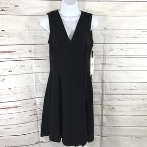 DKNY Dress Women's 2 Black Sheath Sleeveless Sleeveless Asymmetrical Hem New - Picture 1 of 9