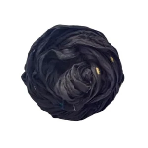 Knitsilk Super Bulky Hand-Dyed Soft Sari Silk Ribbon Yarn,Black,27 yards, 80 gms - Picture 1 of 5