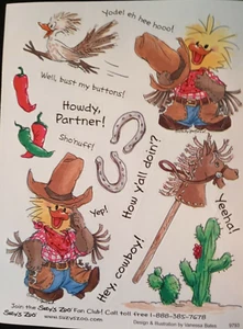 SUZY'S ZOO "HOWDY, PARTNER! COWBOY" STICKER SHEET #9793 - Picture 1 of 1