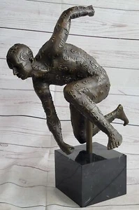 MID CENTURY BRUTALIST SALVADOR DALI ABSTRACT BRONZE NUDE MALE FIGURE ART FIGURE - Picture 1 of 7