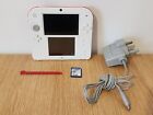 Nintendo 2DS Handheld Console White And Red 4gb SD Card - Customised Please Read