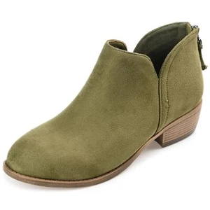 Journee Womens Livvy Back Heel Zip Stacked Heel Booties - Picture 1 of 6