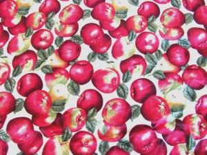 1/2 YD VTG TIMELESS TREASURES RED GOLD APPLE COTTON FABRIC 43"W QUILT CRAFT - Picture 1 of 2