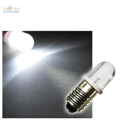 WORLD-TRADING-NET 10 Lampade LED E10 Base a Vite BIANCO 12V LED LAMPADINA E-10 12 Volt