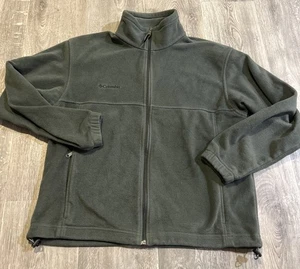 COLUMBIA Men’s Fleece Jacket Full Zipper Mock Neck Zip Pockets Green Size Large - Picture 1 of 10