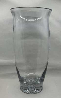Jarrón de mesa de vidrio elegante soplado a mano grueso transparente de 12" Foto 1 de 4