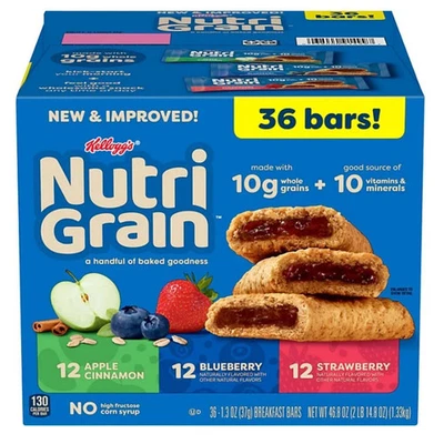 Kellogg's Nutri-Grain Bars Variety Pack (1.3 oz. bar, 36 ct.) - Image 1 of 3