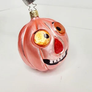 Halloween Alte Welt Inge Glas Kürbis mundgeblasen Glas Jack O' Laterne Ornament - Bild 1 von 6