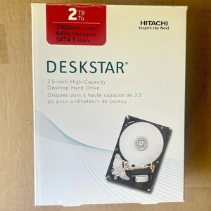 SEALED Hitachi Deskstar 2TB Internal Hard Drive 7200 RPM 64 MB SATA 3 3.5” HDD - Picture 1 of 9