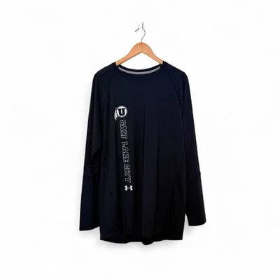 Under Armour Utah Utes 2XL Salt Lake City Long Sleeve T-Shirt Plus Black NWT - Image 1 of 4