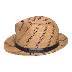 Harley-Davidson Straw Toyo Fedora Hat New - Picture 1 of 7
