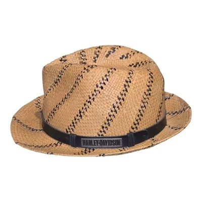 Harley-Davidson Straw Toyo Fedora Hat New - Image 1 of 4