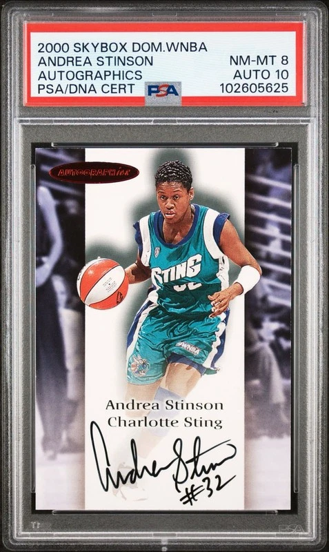 ANDREA STINSON 2000 SKYBOX DOMINION WNBA AUTOGRAPHIC AUTO SP PSA 8 AUTO 10 POP 1 - Image 1 of 1