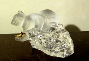 Faberge Kristall Eisbär mit Goldfisch Figur signiert Frankreich - Bild 1 von 11