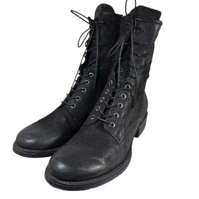 Miz Mooz Nala Ankle Boots Women's Size 10 EU41 Black 1.5" Block Heel Lace Zip - Image 1 of 4