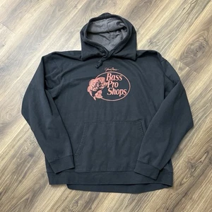 Sudadera con Capucha Bass Pro Shop Para Hombre 2XL Manga Larga Polar Negra con Logo Rojo Pesca - Imagen 1 de 3