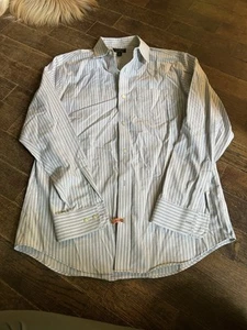 Banana Republic Hemd Herren Large weiß gestreift bügelfrei Slim Fit Langarm - Bild 1 von 5