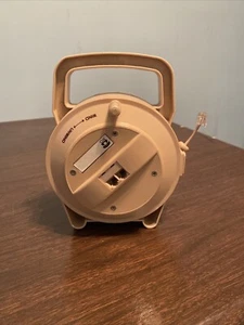 Vintage Telephone Cord Reel Manual Retractable Cord With Carry Handle - 8" X 6" - Zdjęcie 1 z 10