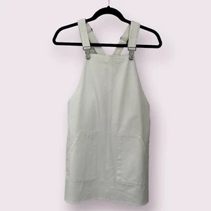 PacSun White Denim Overall Jumper Raw edge Hemline Pockets Sz XS - Picture 1 of 13