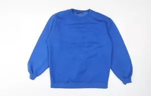 Threadbare Womens Blue Cotton Pullover Sweatshirt Size 14 Pullover - Picture 1 of 10