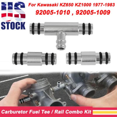 For Kawasaki KZ650 KZ1000 Carburetor Fuel Tee and Rail Combo 1977 1978 1979-1983 - Image 1 of 4