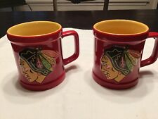 Chicago Blackhawks NHL 3D Embossed Logo 12oz Coffee Mug Pair of Two
