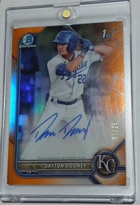 2022 Bowman Chrome Dayton Dooney Auto True Orange 1st Refractor Rc 05/25 Royals