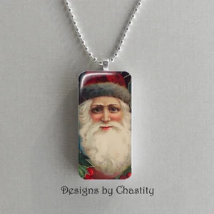 Weihnachtsmann Domino Vintage Holiday Art Charm Anhänger Weihnachtsmann - Bild 1 von 1