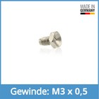 DIN 3405 (D1) M3 x 0,5 Edelstahl V2A Trichterschmiernippel Schmiernippel