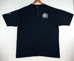 Camiseta Harley Davidson Sturgis Henley 2003 vintage para hombre 2XL negra manga corta - Imagen 1 de 9
