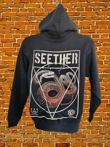 NEW SEETHER ROCK BAND BLACK FULL ZIP HOODIE SWEATER SIZE SMALL TOUR - Picture 1 of 6