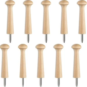 Wooden Shaker Peg Wood Screw-on Shaker Pegs 2.9 Inch Long Unfinished Wood Racks - Picture 1 of 16
