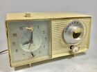 Vintage Nostalgic General Electric Ge Tube Alarm Clock Radio Am C-411 White Vtg