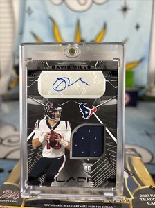 Parche de novato Davis Mills 2021 Panini negro automático plateado paralelo #95/99 Texans - Imagen 1 de 2